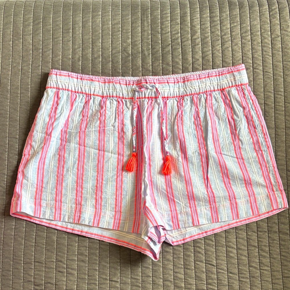 Boden Striped Cotton Pull-On Shorts Size 16/18